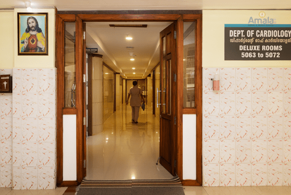 Hospital Deluxe room of cardiology department at Amala Hospital